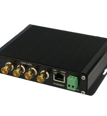 American Fibertek ET1200CPp-RS4 Receiver of 4 Port Coax to 1 Port 10/100/1000Base-TX Ethernet Switch with PoC