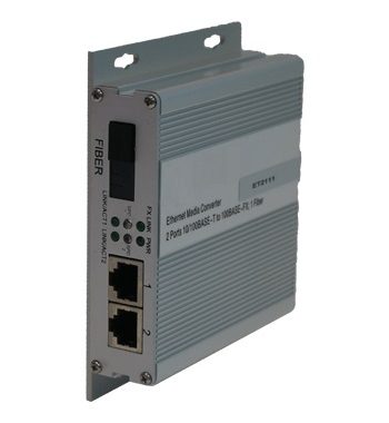 American Fibertek ET2111-B-SA Industrial Unmanaged 2-port 10/100Base-TX + 1-port 100Base-FX Ethernet Switch