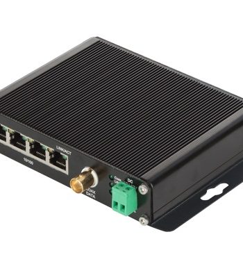American Fibertek ET4100CPp-TS Transmitter of 4-port 10/100Mbps TX (PoE+) to 1-port Coax Ethernet Switch with PoC