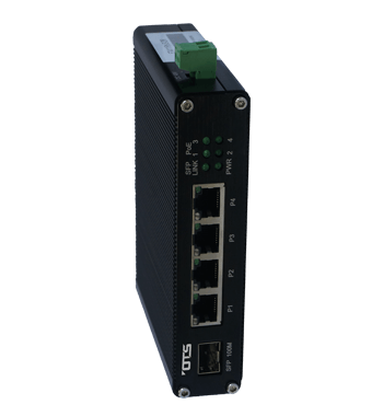 American Fibertek ET4111Pp-S-DR Industrial Unmanaged 4-port 10/100Base-TX (PoE+) Ethernet Switch