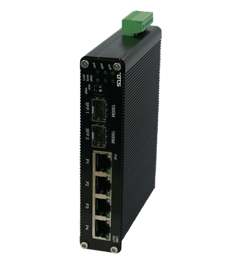 American Fibertek ET4222H-S-DR 4-port 10/100/1000Base-T + 2-port 1000Base-FX SFP Ethernet Switch