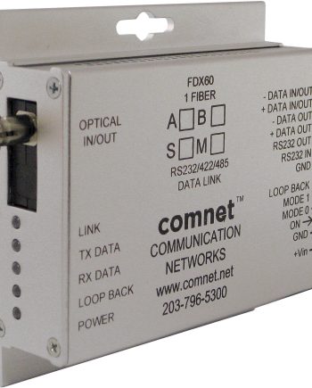 Comnet FDX60M1AM Small Size RS232/422/485 2 & 4W Bi-directional Universal Data Transceiver, mm, 1 Fiber