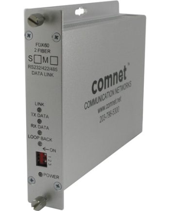 Comnet FDX60M2 RS232/422/485 2 & 4W Bi-directional Universal Data Transceiver, mm, 2 Fiber