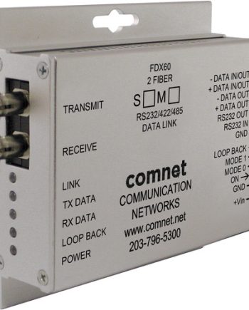 Comnet FDX60M2M Small Size RS232/422/485 2 & 4W Bi-directional Universal Data Transceiver, mm, 2 Fiber