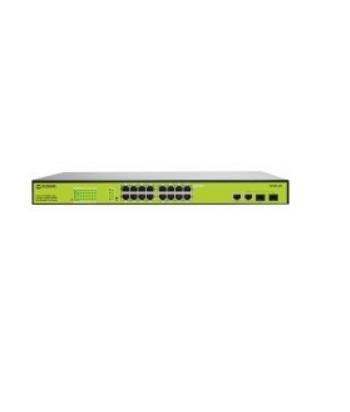 Syncom FM18P-250 16 Port Managed Fast Ethernet PoE Switch with 2 Gigabit Combo Fiber/TX Ports