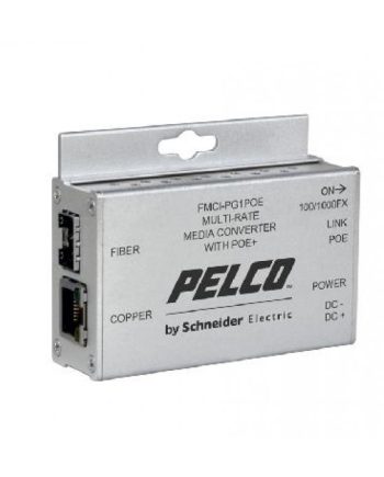 Pelco FMCI-PG1POE Single Channel 1000 Mbps Media Converter, Power Over Ethernet