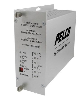 Pelco FRV10D1A2S1ST 1 Channel Bi-Directional Receiver with ST Connector, Single Mode