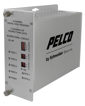 Pelco FRV40D2M1ST 4 Channel ST Fiber Receiver, Multi-Mode