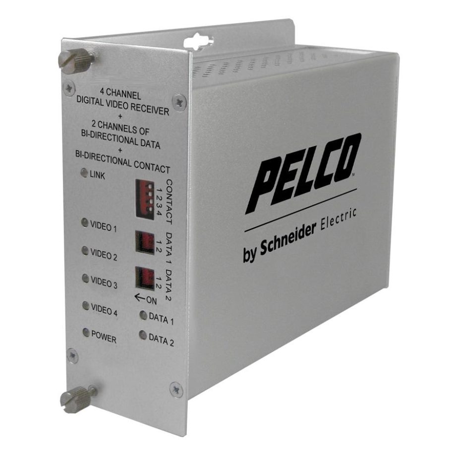 Pelco FRV40D2M1ST 4 Channel ST Fiber Receiver, Multi-Mode