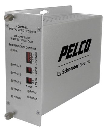 Pelco FRV40D2S1ST 4 Channel ST Fiber Receiver, Single Mode