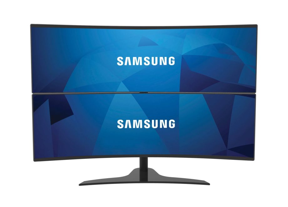 Peerless-AV FS-MIS38426 1×2 Freestanding Desktop Stand for 43″ & 49″ Samsung Super Ultra-Wide Curved Monitors