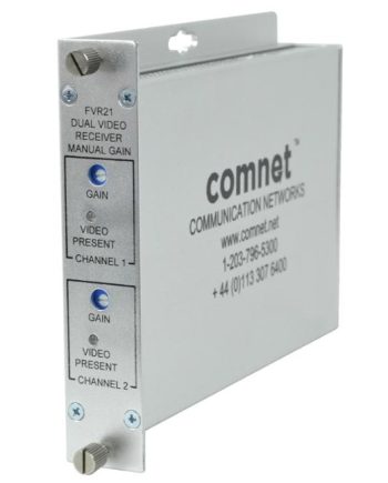 Comnet FVR21/LV Dual Video Receiver With Manual Gain, mm, 2 Fiber with Video Loss Relay