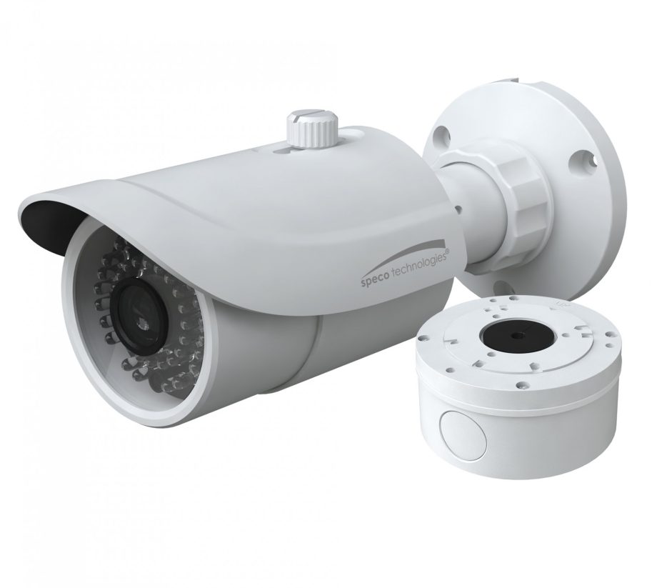 Speco H8B6M 4K 8 Megapixel IR Bullet Camera with Junction Box, 2.8-12mm Lens, White Housing