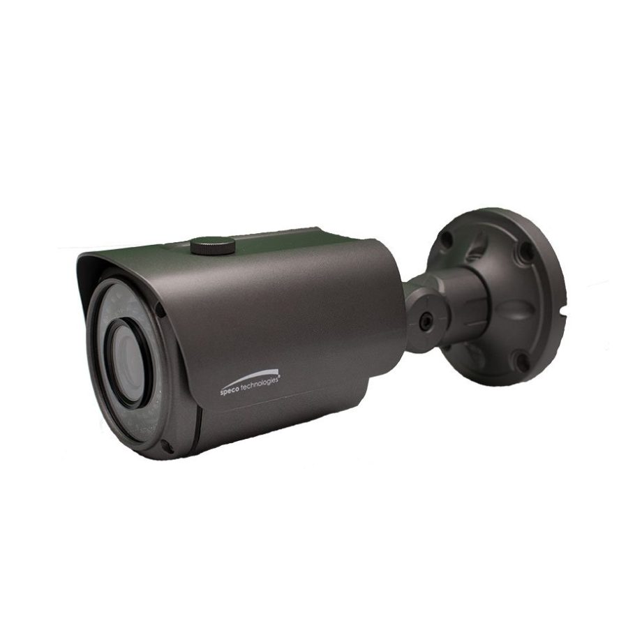 Speco HTBIR1M 1080p HD-TVI IR Outdoor Bullet Camera with Junction Box, 2.8-12mm Lens, Dark Gray Housing