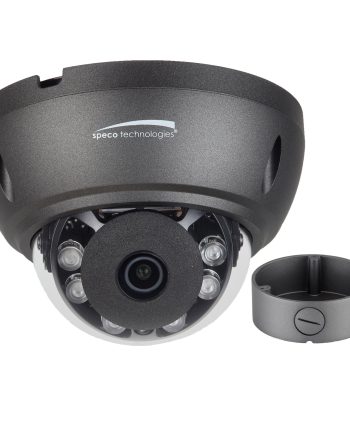 Speco HTD8TG 4K HD-TVI Vandal Dome Camera with Junction Box, 2.8mm Fixed Lens, Dark Gray Housing