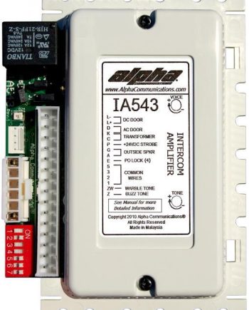 Alpha IA543 5/4/3 Wire Apartment Intercom Amplifier, 2 Tones