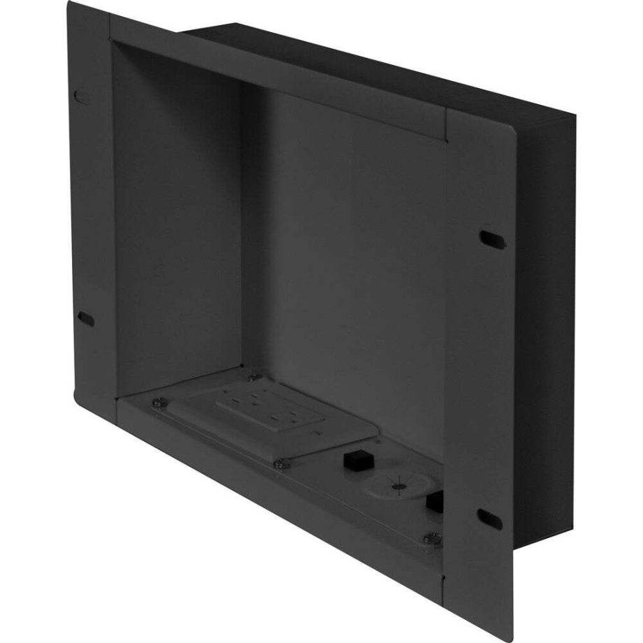 Peerless-AV IBA2-M Recessed Cable Management and Power Storage Accessory Box, Black