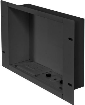 Peerless-AV IBA2AC In-Wall Cable Management and Storage Box with Surge-Protected Duplex Receptacle, Gloss Black