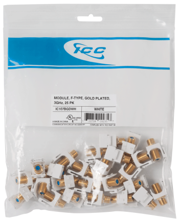 ICC IC107BGDWH 3 GHz Gold Plated F-Type Module, 25 PK