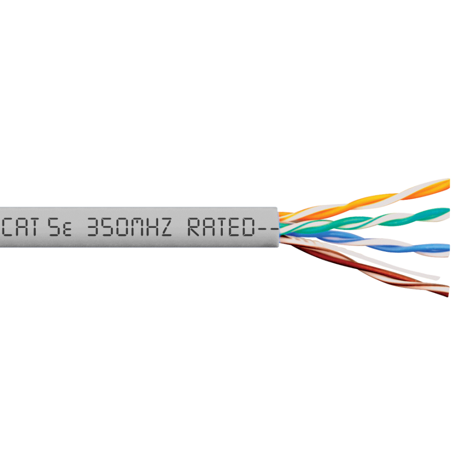 ICC ICCABP5EGY CAT5e 350MHz UTP/CMR Copper Premise Cable, Bulk, Gray, 1000′
