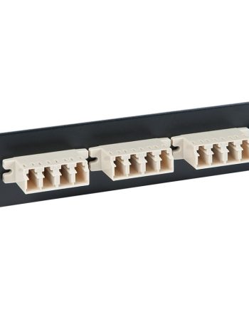 ICC ICFOPL16B5 LC-LC Fiber Optic LGX Adapter Panel with Quad Beige Multimode Adapters for 12 Fibers