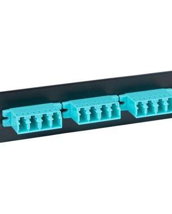ICC ICFOPL16BG LC-LC Fiber Optic LGX Adapter Panel with Quad Aqua Multimode Adapters, 12 Fibers