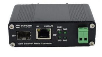 Syncom KA-FSFPHP Hardened Fast Ethernet to SFP Media Converter with PoE