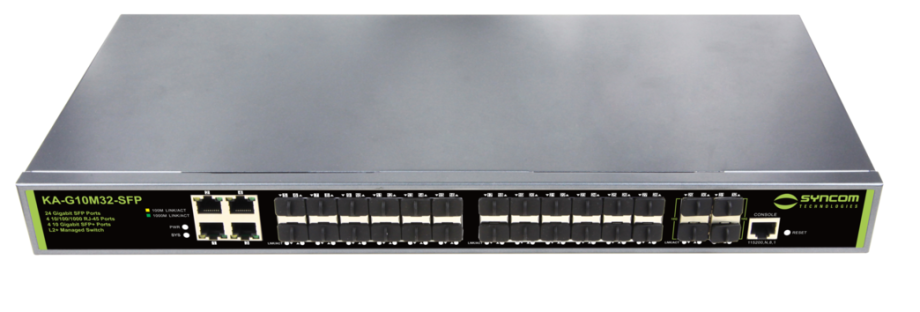 Syncom KA-G10M32-SFP 24 Port SFP Managed Gigabit Switch with 4 SFP 10GB Ports and 4 Ports Gigabit Ethernet