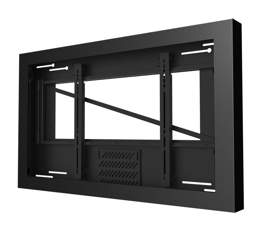 Peerless-AV KIL655-35D-RAL9007 55″ On-Wall Kiosk Landscape Enclosure with 3.5″ Deep Display, Black