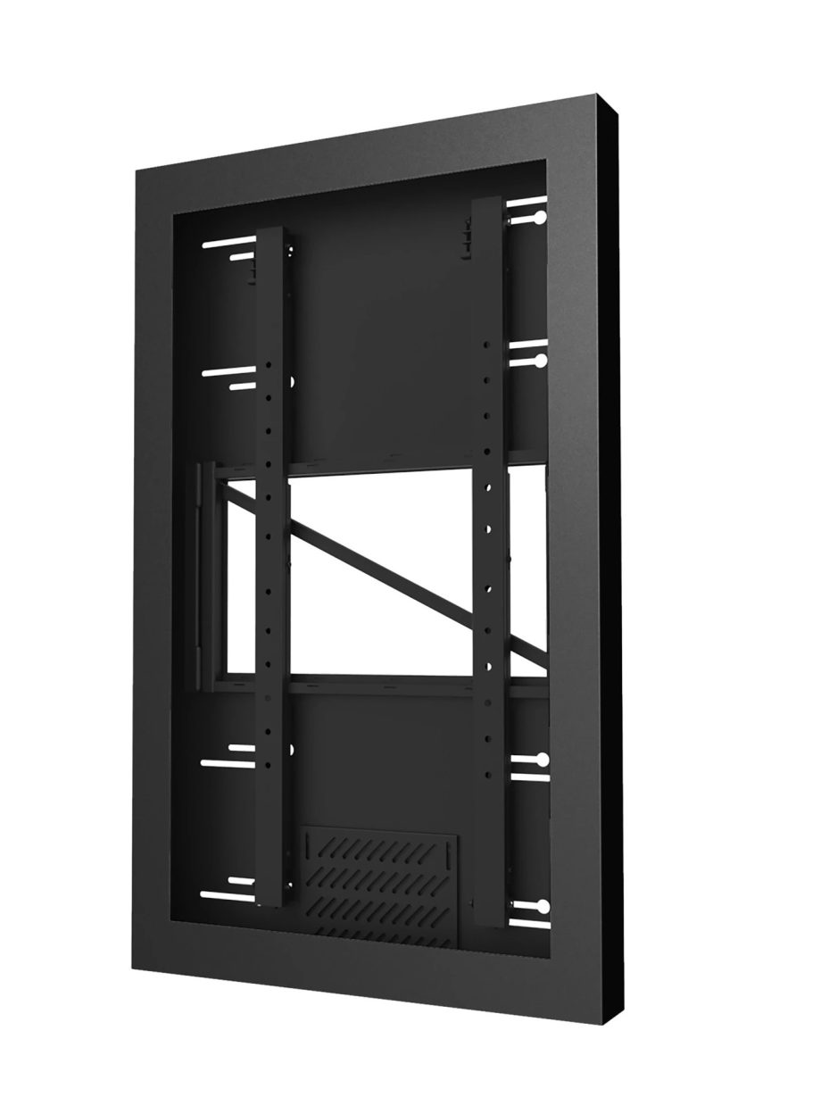 Peerless-AV KIP648-35D-HEX Portrait Wall Kiosk Enclosure with Hex Screw Locks for 48″ Displays up to 3.5″ Deep, Black