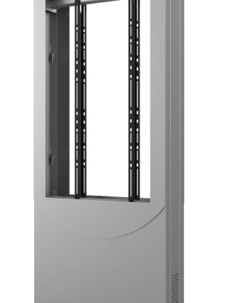 Peerless-AV KIPC2543B-S-3-EUK Floorstanding Portrait Back-to-Back Kiosk for 43″ Displays up to 3″ Deep, Silver, EUK