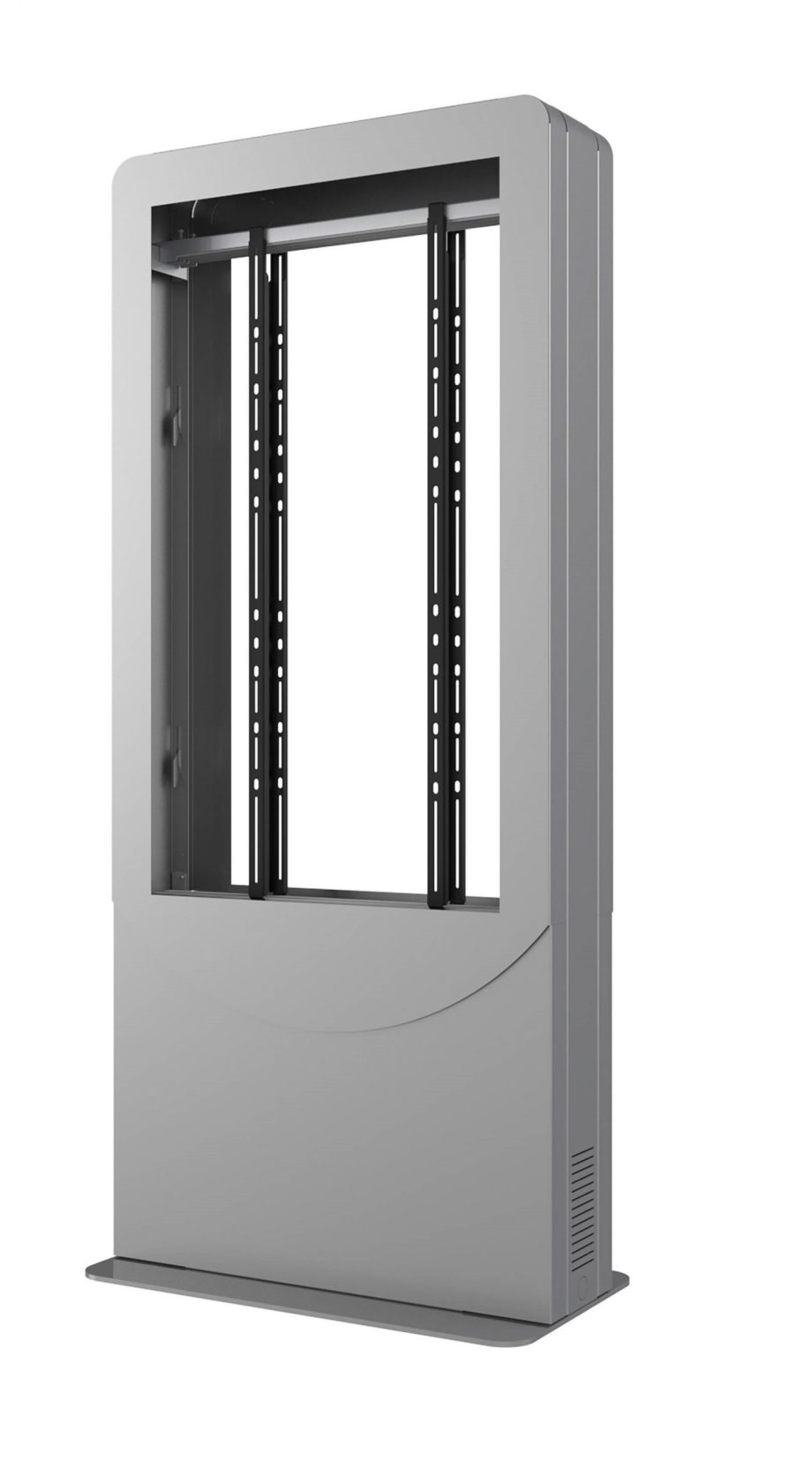 Peerless-AV KIPC2543B-S-3-EUK Floorstanding Portrait Back-to-Back Kiosk for 43″ Displays up to 3″ Deep, Silver, EUK