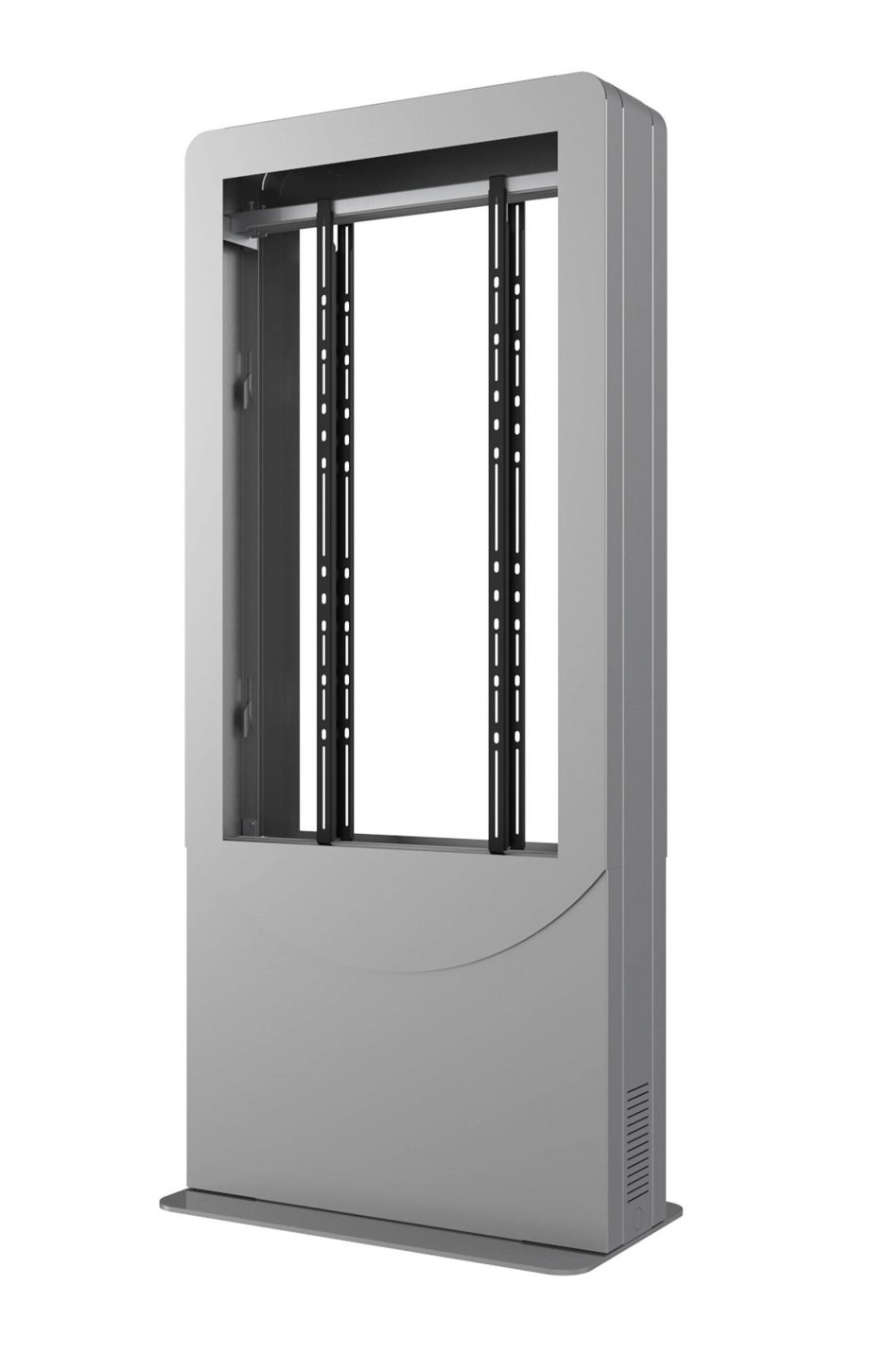 Peerless-AV KIPC2543B-S-3 Floorstanding Portrait Back-to-Back Kiosk for 43″ Displays up to 3″ Deep, Silver