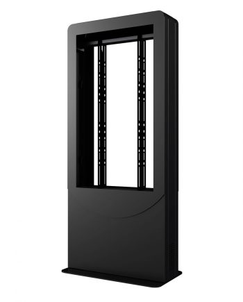Peerless-AV KIPC2550B-3 Floorstanding Portrait Back-to-Back Kiosk for Two 50″ Displays up to 3″ Deep, Black
