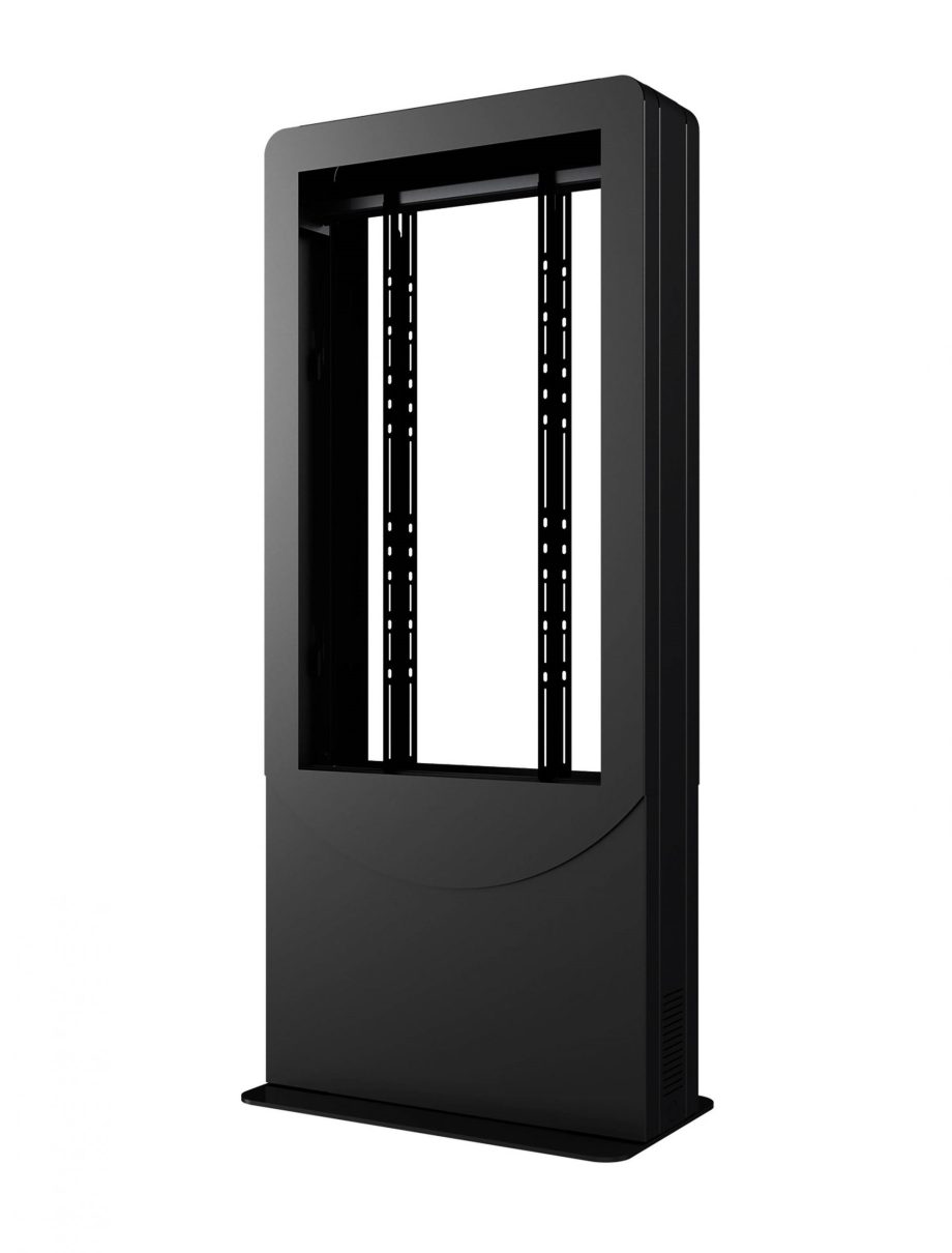 Peerless-AV KIPC2550B-3 Floorstanding Portrait Back-to-Back Kiosk for Two 50″ Displays up to 3″ Deep, Black
