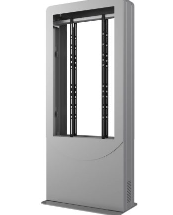 Peerless-AV KIPC2550B-S-3-EUK Floorstanding Portrait Back-to-Back Kiosk for Two 50″ Displays up to 3″ Deep, Silver, EUK
