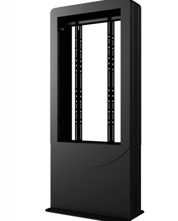 Peerless-AV KIPC2555B-3 Floorstanding Portrait Back-to-Back Kiosk for Two 55″ Displays up to 3″ Deep, Black