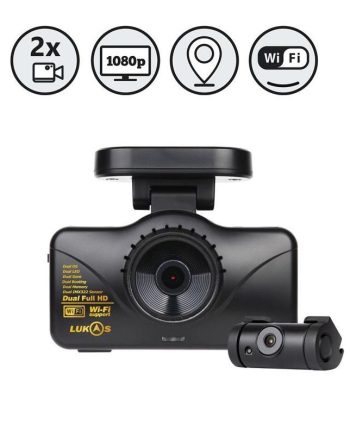 RVS Systems LK-7950 2 Megapixel Lukas Dual Lens Dash Camera With WiFi And GPS (8GB+8GB)