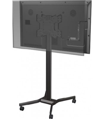 Crimson M55DV Mobile Back-to-Back Display Cart with Height and Tilt Adjustment for 32″ to 55″ LED, LCD, or Plasma Displays, Black