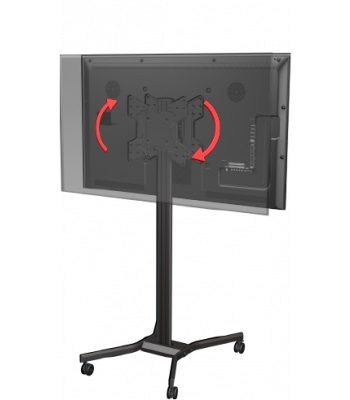 Crimson M55DVLP Back to Back Mobile Cart with Post Installation Landscape to Portrait Rotation, Black