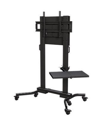 Crimson M90LT Heavy Duty Mobile Cart with Single Side Shelf, Back Plate and Cover for Displays Larger than 60″