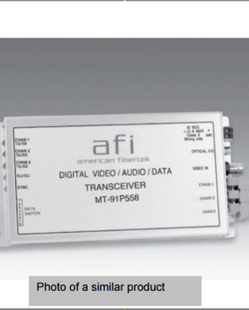 American Fibertek MR-91P55558E Digital Video / 4-Ch MPD, 2-Ch Audio & Ethernet, 12dB, 2KM