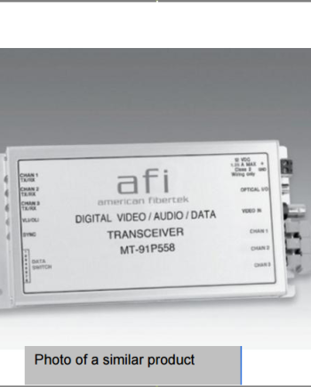 American Fibertek MR-91P55558E-SL Digital Video / 4-Ch MPD, 2-Ch Audio & Ethernet, 21dB