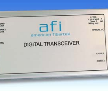 American Fibertek MR-9P588 Multi-protocol Bi-directional Data & Dual Audio Module Rx 12dB MM 1 Fiber