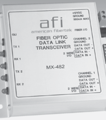 American Fibertek MRX-482 2-Channel RS485/422/232/Manchester/Bosch Transceiver