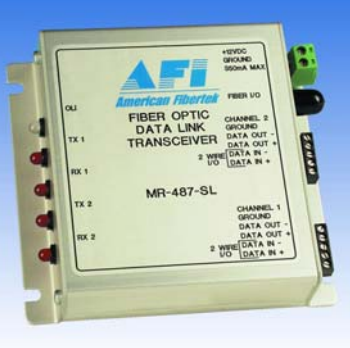 American Fibertek MRX-487-ST Multiprotocol Configurable Data Rack Card Tx MM 1 Fiber ST Connector