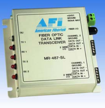 American Fibertek MRX-487SL-ST Multiprotocol Configurable Data Rack Card Tx SM 1 Fiber ST Connector