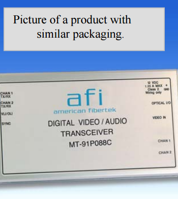 American Fibertek MT-91P89C 10 Bit Video Audio Contact Module Tx 1310 / 1550nm 21dB 4Km Multi-mode