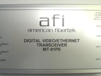 American Fibertek MT-91P8E 10 Bit Video Ethernet Audio Module Tx 1310 / 1550nm 12dB 2Km Multi-mode