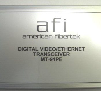 American Fibertek MT-91P8E-SL 10 Bit Video Ethernet 2 x Audio Module Tx 1310 / 1550nm 20dB Singlemode